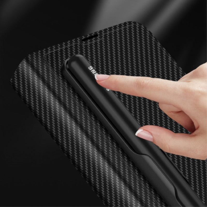 Flip Cover Samsung Galaxy Z Fold 3 5G Fibre Carbone Porte-Stylet