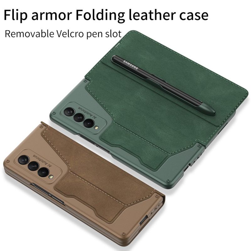 Flip Cover Samsung Galaxy Z Fold 3 5G Simili Cuir Porte-Stylet GKK