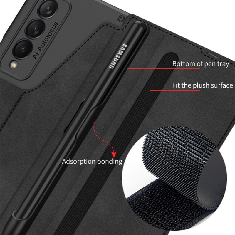 Flip Cover Samsung Galaxy Z Fold 3 5G Simili Cuir Porte-Stylet GKK