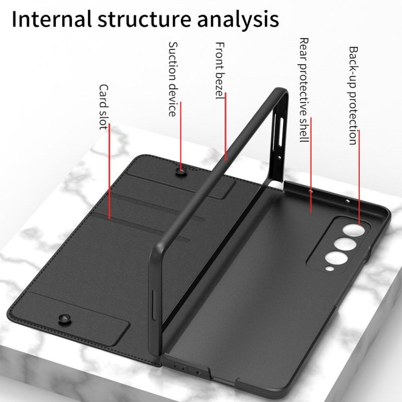 Flip Cover Samsung Galaxy Z Fold 3 5G Simili Cuir Porte-Stylet GKK