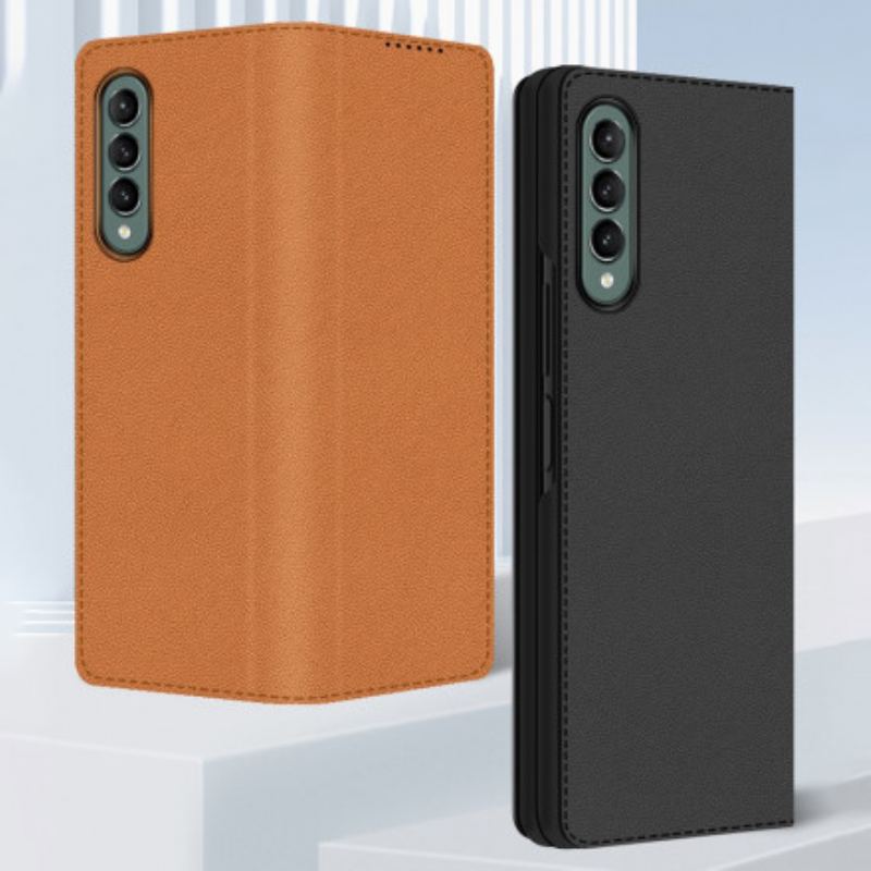 Flip Cover Samsung Galaxy Z Fold 3 5G Skin-Touch Cuir Fendu