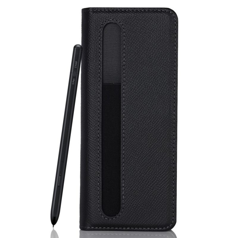 Housse Samsung Galaxy Z Fold 3 5G Cuir Véritable Porte-Stylet et Sangle