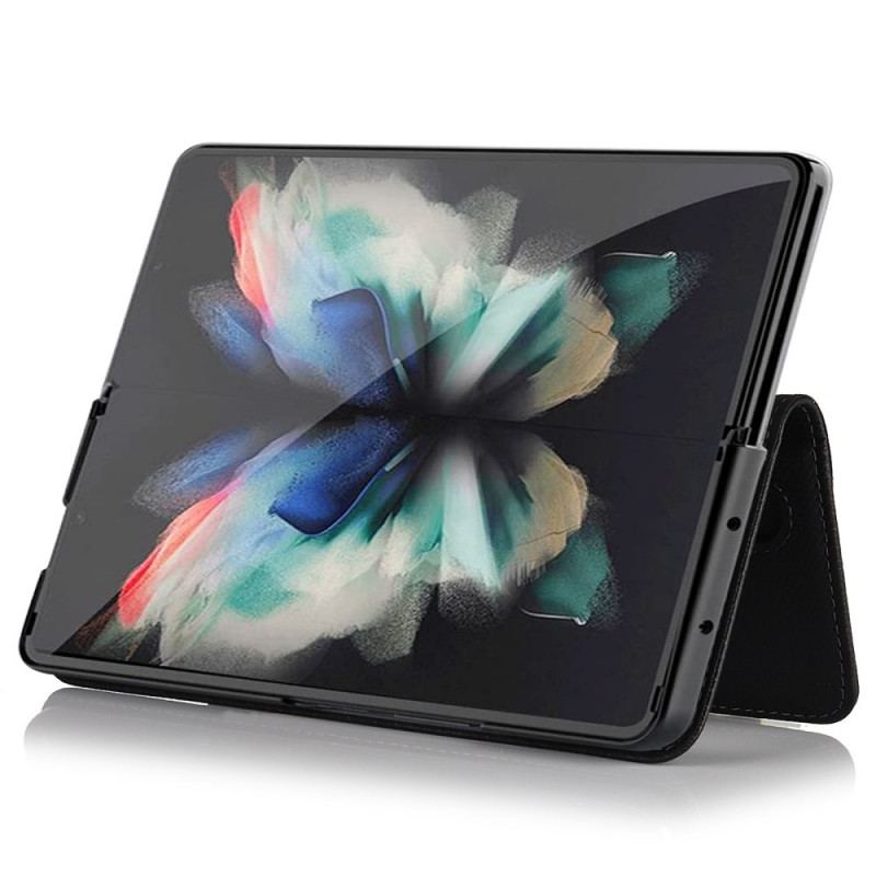 Housse Samsung Galaxy Z Fold 3 5G Cuir Véritable Porte-Stylet et Sangle