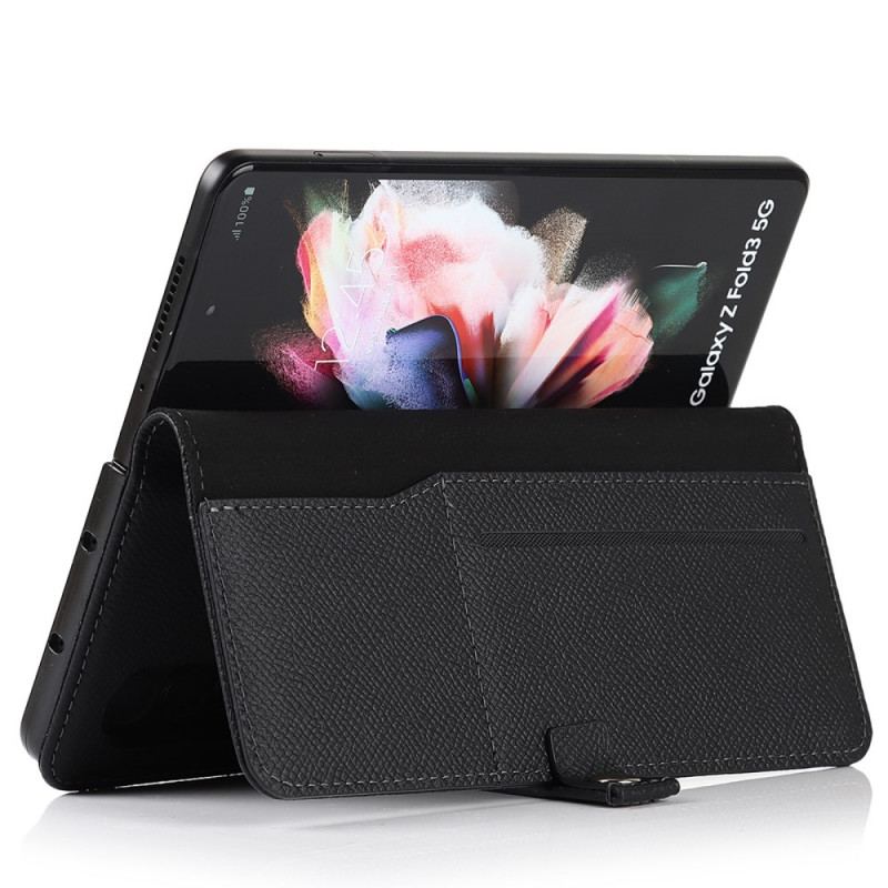 Housse Samsung Galaxy Z Fold 3 5G Cuir Véritable Porte-Stylet et Sangle