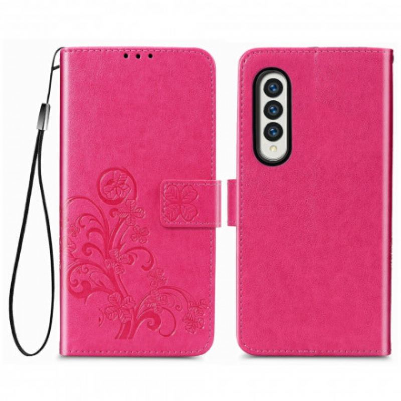 Housse Samsung Galaxy Z Fold 3 5G Fleurs Design avec Lanière