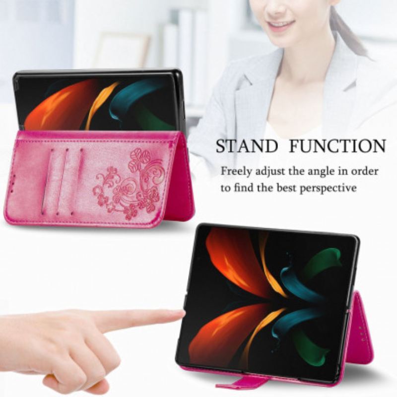 Housse Samsung Galaxy Z Fold 3 5G Fleurs Design avec Lanière