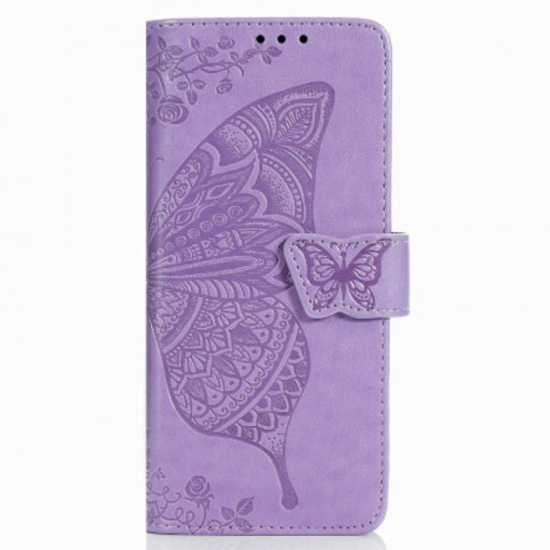 Housse Samsung Galaxy Z Fold 3 5G Papillon Design avec Lanière