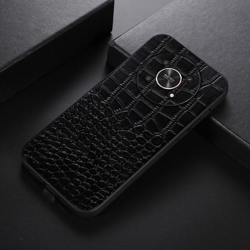 Coque Honor Magic 4 Lite 5G Véritable Cuir Texture Crocodile Verni