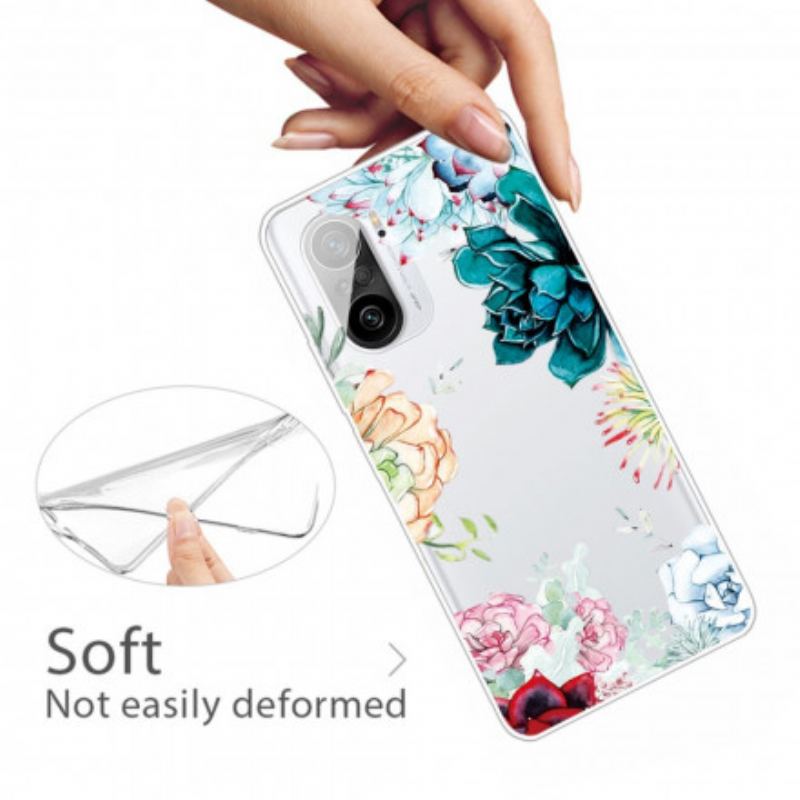 Coque Poco F3 / Xiaomi Mi 11i 5G Transparente Fleurs Aquarelle