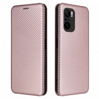 Flip Cover Poco F3 / Xiaomi Mi 11i 5G Fibre Carbone avec Anneau Support