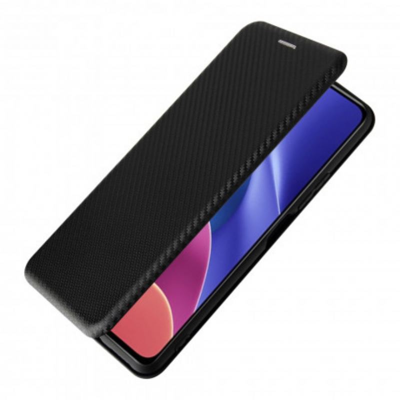 Flip Cover Poco F3 / Xiaomi Mi 11i 5G Fibre Carbone avec Anneau Support