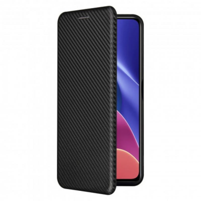 Flip Cover Poco F3 / Xiaomi Mi 11i 5G Fibre Carbone avec Anneau Support