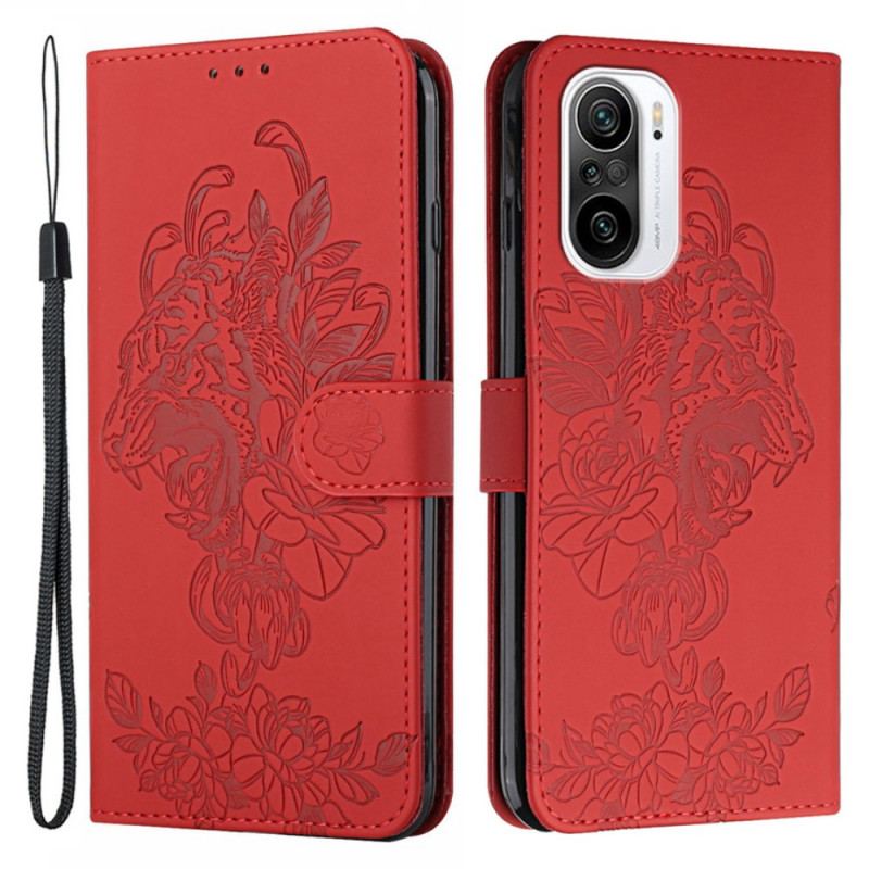 Housse Poco F3 / Xiaomi Mi 11i 5G Tigre Baroque à Lanière