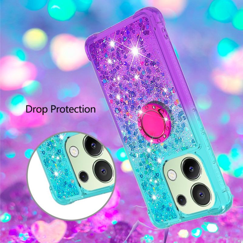 Coque Xiaomi Redmi Note 13 4G Paillettes Anneau-Support