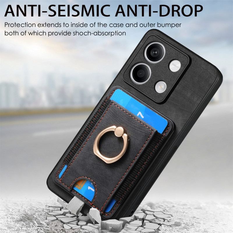 Coque Xiaomi Redmi Note 13 4G Porte-Carte Amovible et Anneau