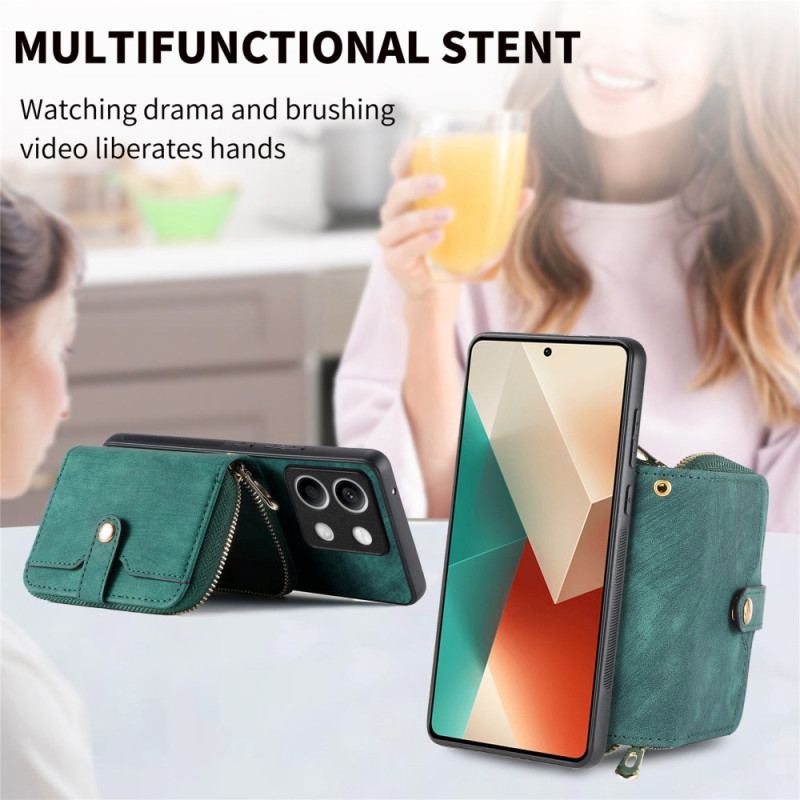 Coque Xiaomi Redmi Note 13 4G Portefeuille avec Bandoulière