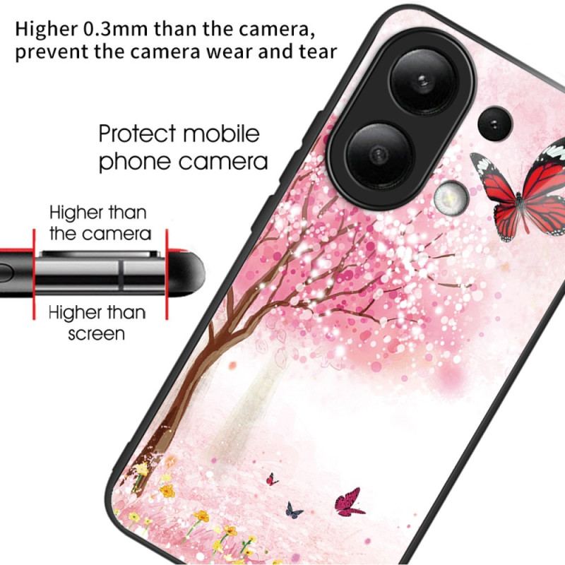 Coque Xiaomi Redmi Note 13 4G Verre Trempé Cerisiers en Fleurs