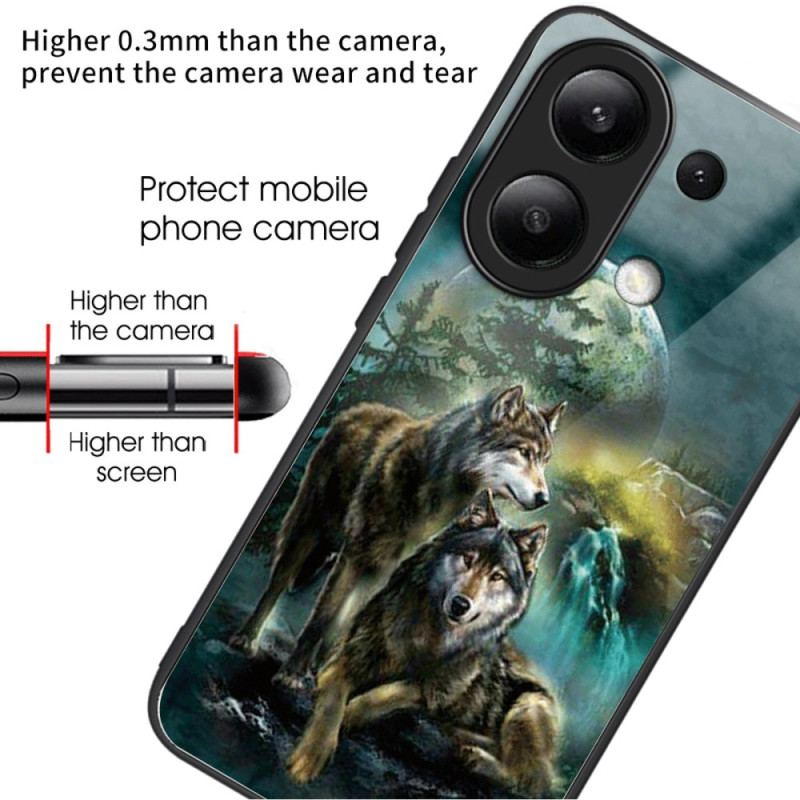 Coque Xiaomi Redmi Note 13 4G Verre Trempé Motif Loups