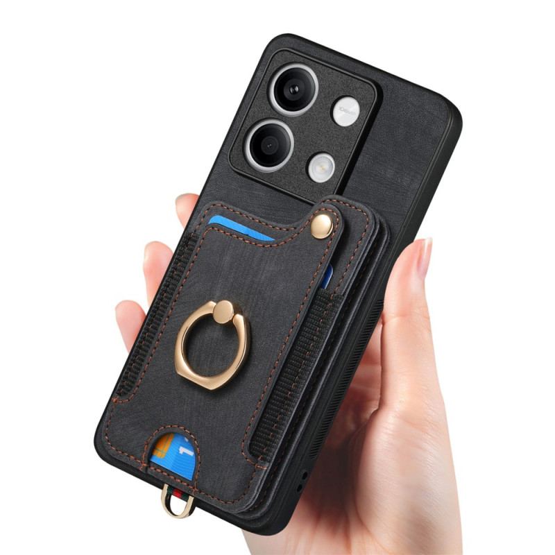 Coque Xiaomi Redmi Note 13 4G Vintage avec Porte-Cartes et Lanière