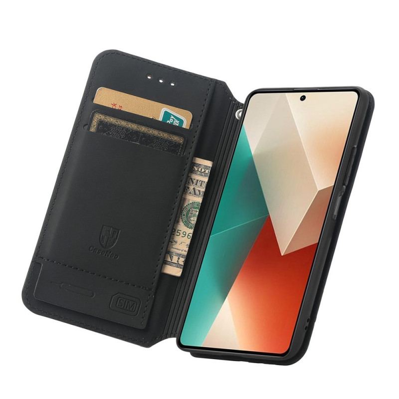 Flip Cover Xiaomi Redmi Note 13 4G Portefeuille avec Blocage RFID CASENEO