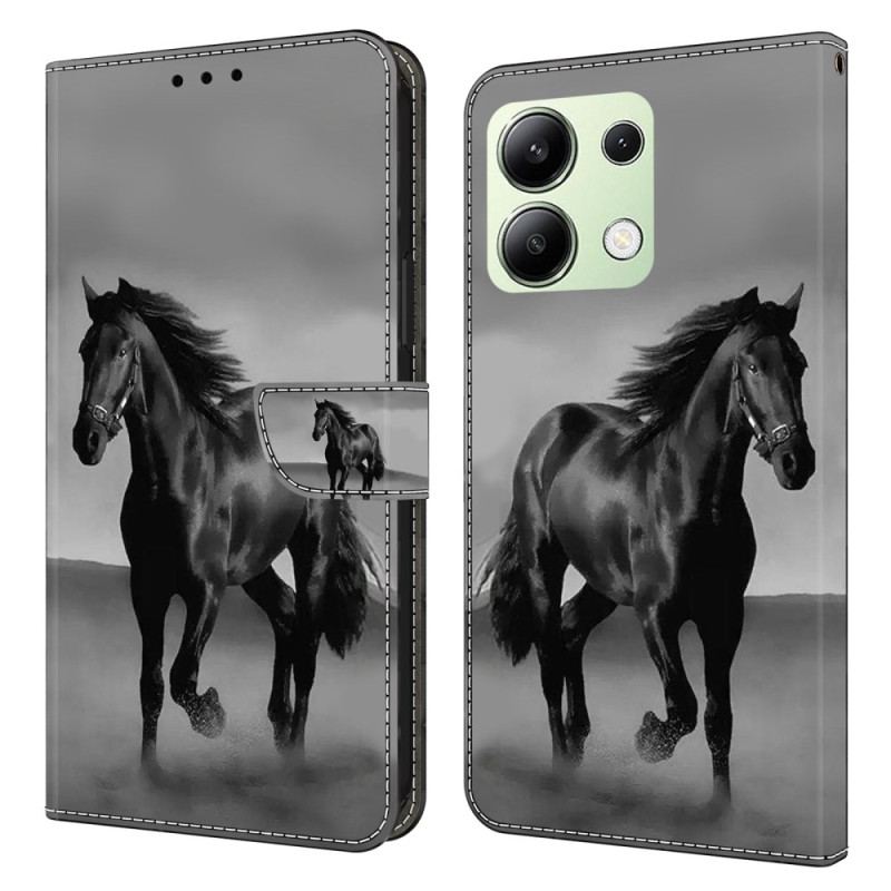 Housse Xiaomi Redmi Note 13 4G Cheval noir