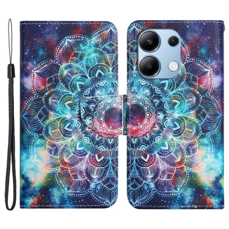 Housse Xiaomi Redmi Note 13 4G Ciel Étoilé et Mandala à Lanière