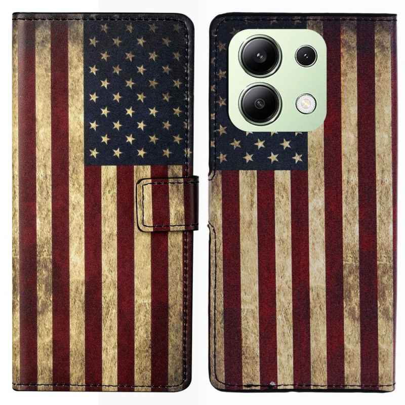 Housse Xiaomi Redmi Note 13 4G Drapeau Américain Vintage