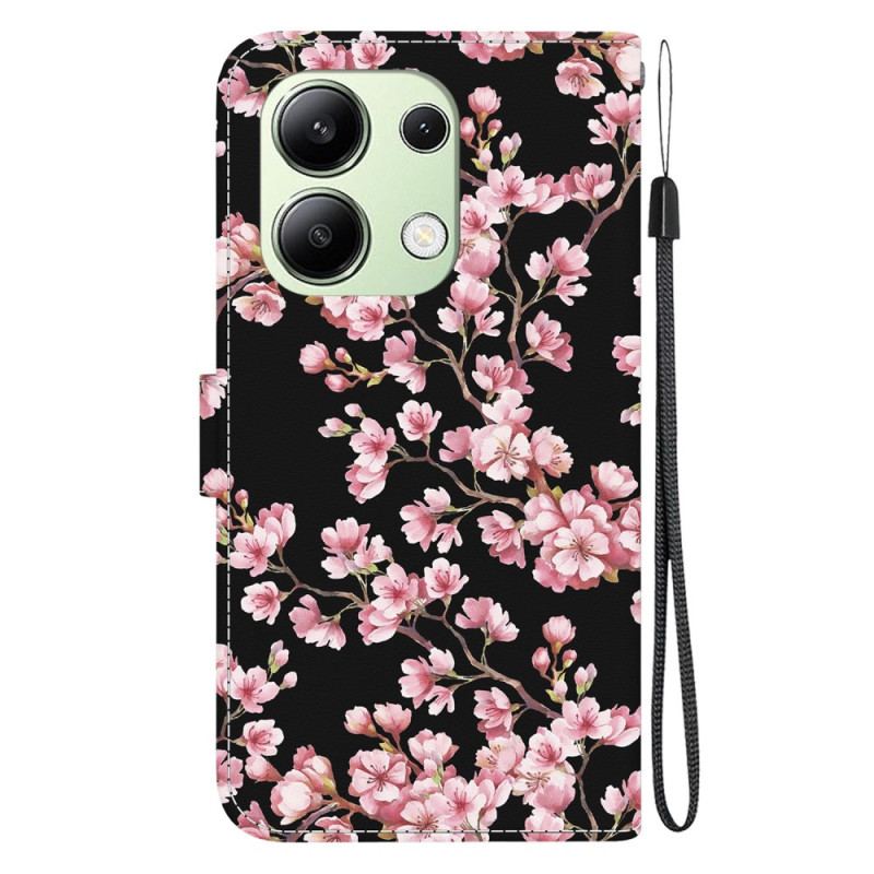 Housse Xiaomi Redmi Note 13 4G Fleurs de Prunier à Lanière