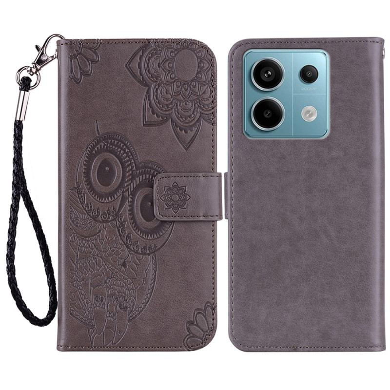 Housse Xiaomi Redmi Note 13 4G Motif de Hibou à Lanière