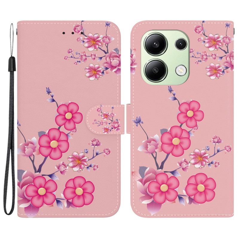 Housse Xiaomi Redmi Note 13 4G Motif Sakura à Lanière