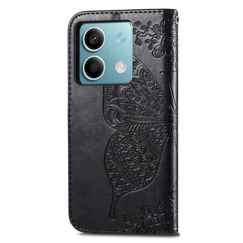 Housse Xiaomi Redmi Note 13 4G Papillon Baroque à Lanière