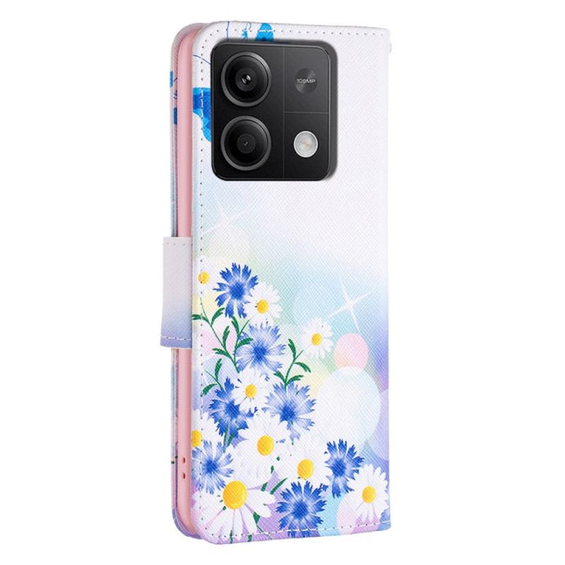 Housse Xiaomi Redmi Note 13 4G Papillon et Fleurs Aquarelle