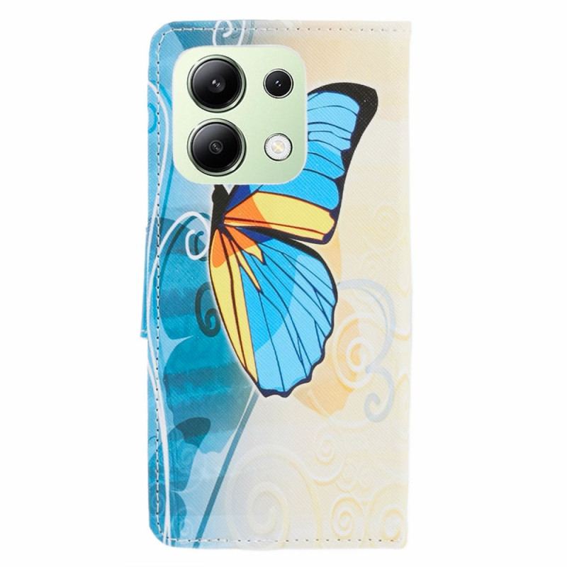 Housse Xiaomi Redmi Note 13 4G Papillon Jaune et Bleu