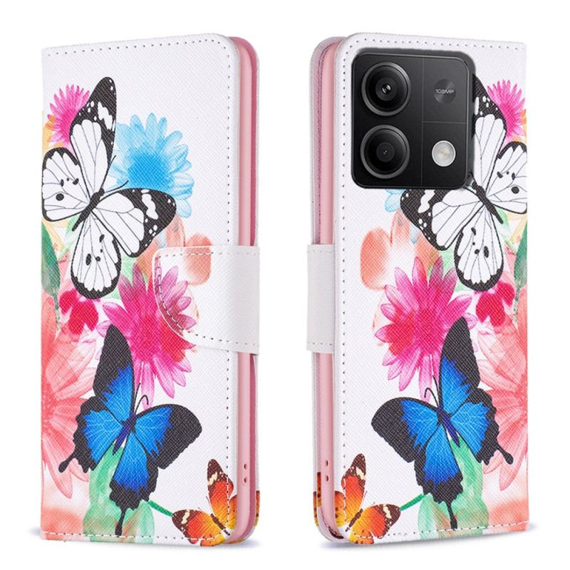 Housse Xiaomi Redmi Note 13 4G Papillons Aquarelle