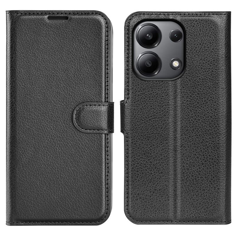 Housse Xiaomi Redmi Note 13 4G Simili Cuir Litchi Classique