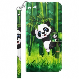 HousseXiaomi Redmi Note 13 4G Panda Bambou à Lanière