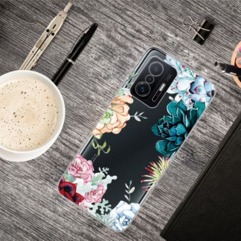 Coque Xiaomi 11T / 11T Pro Transparente Fleurs Aquarelle