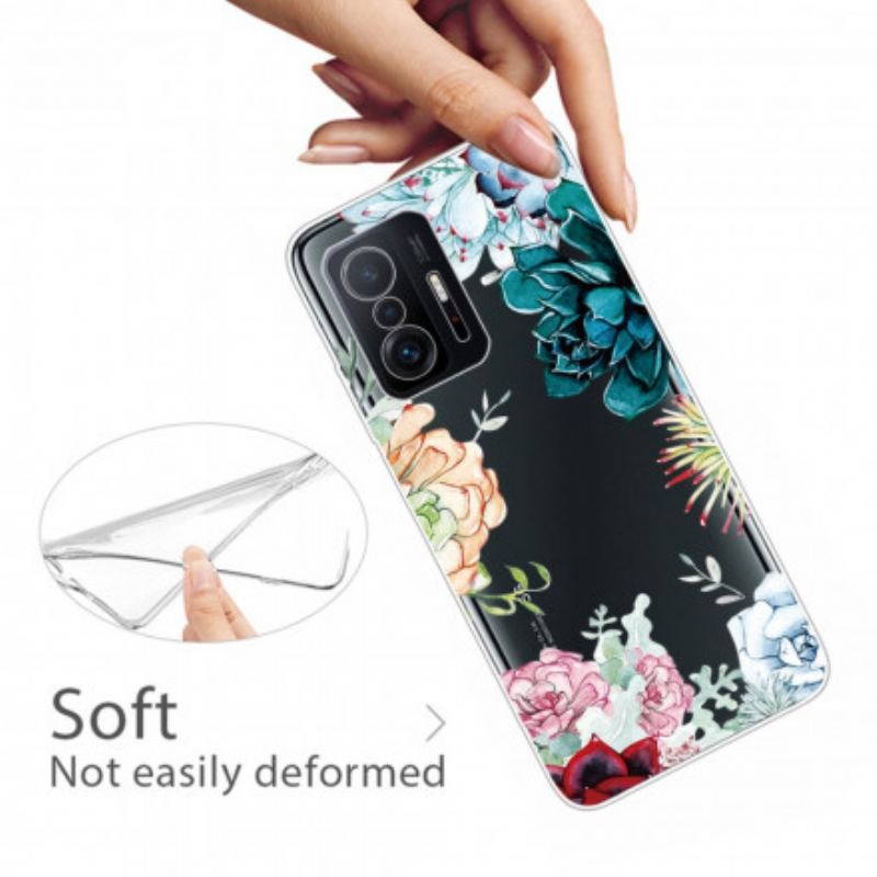 Coque Xiaomi 11T / 11T Pro Transparente Fleurs Aquarelle