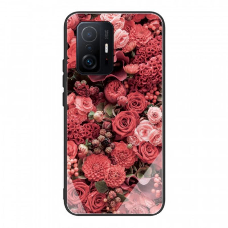 Coque Xiaomi 11T / 11T Pro Verre trempé Fleurs Roses