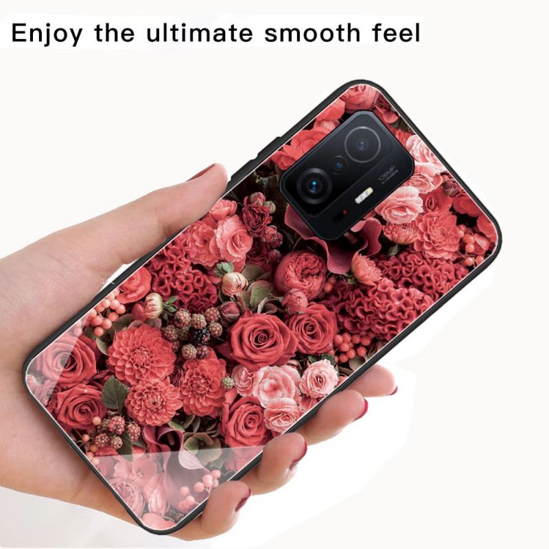 Coque Xiaomi 11T / 11T Pro Verre trempé Fleurs Roses