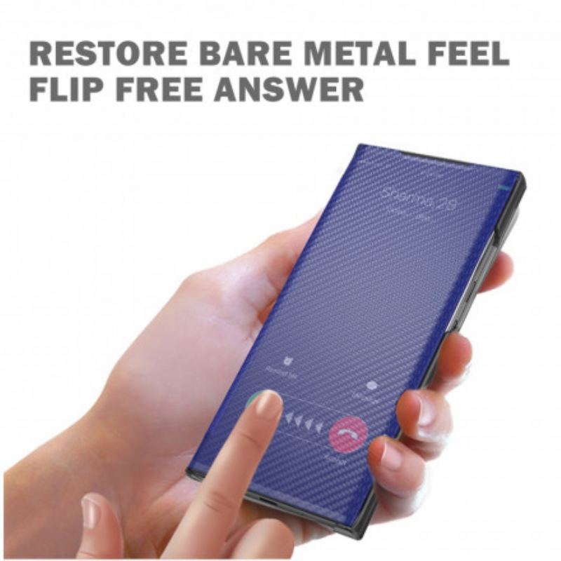 Flip Cover Xiaomi 11T / 11T Pro Fibre Carbone Translucide