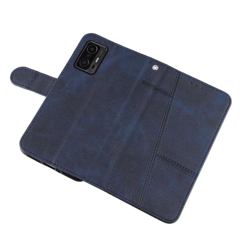 Housse Xiaomi 11T / 11T Pro Effet Cuir Géo à Lanière