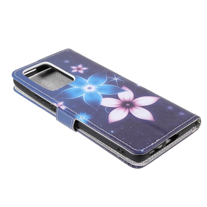 Housse Xiaomi 11T / 11T Pro Fleurs Lunaires à Lanière