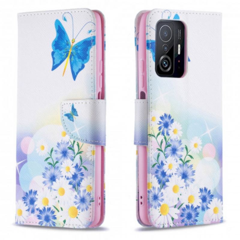 Housse Xiaomi 11T / 11T Pro Papillons et Fleurs Peints