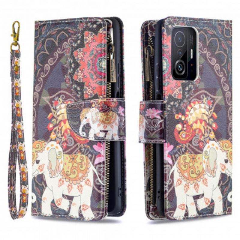 Housse Xiaomi 11T / 11T Pro Poche Zippée Éléphant