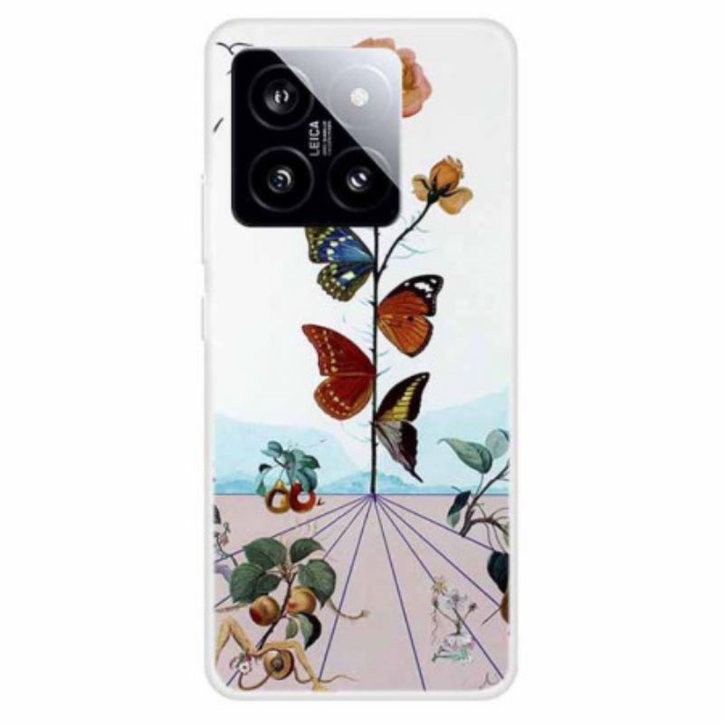 Coque Xiaomi 14 Fleurs Papillons