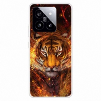 Coque Xiaomi 14 Tigre en flammes