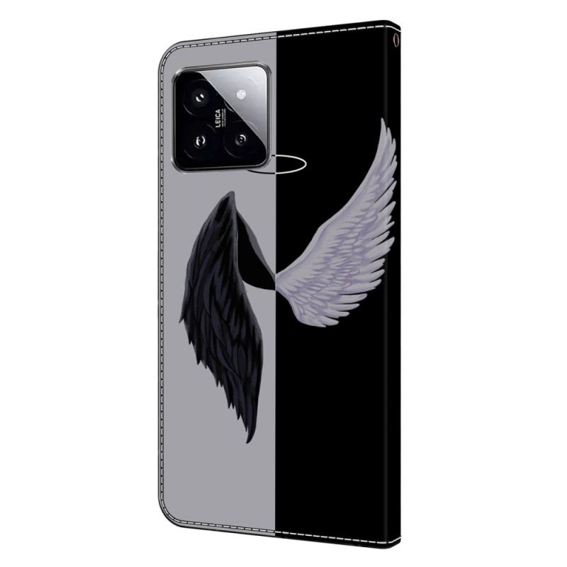 Housse Xiaomi 14 Ailes Noires et Blanches