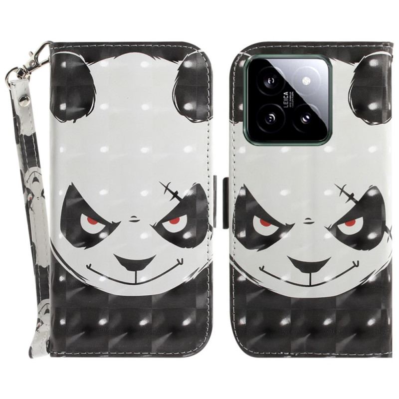 Housse Xiaomi 14 Angry Panda à Lanière