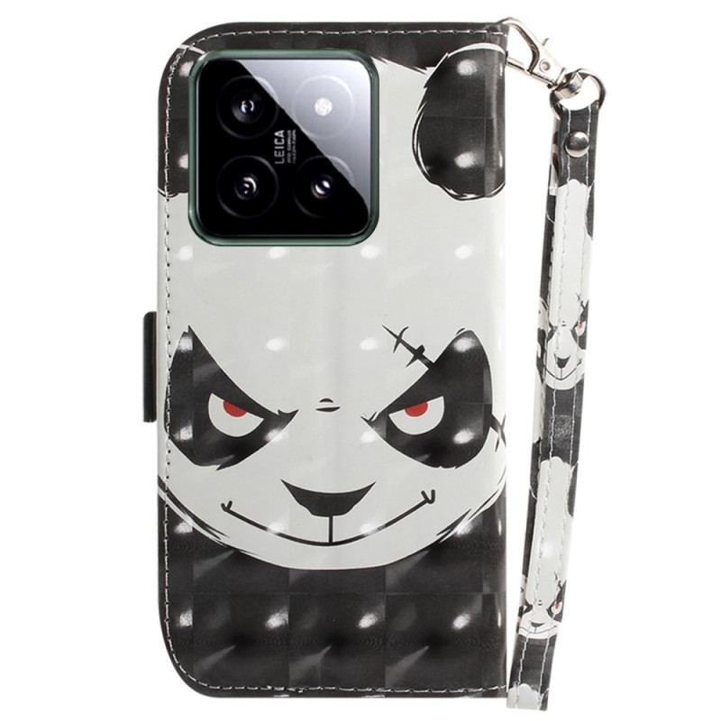 Housse Xiaomi 14 Angry Panda à Lanière